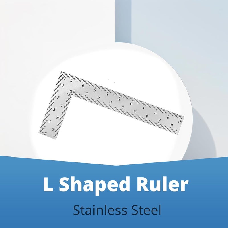 GSDOXLE Stainless Steel L Shaped Ruler,2 inch by 4 inch,Square Framing Measuring Tool for Engineer Carpenter(Sliver) - Image 3